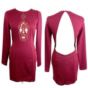 Toby, Burgundy Red  Cocktail Mini Dress, size XS